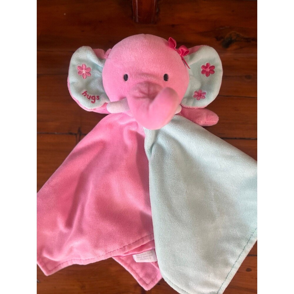 Okie Dokie Pink Elephant "Hugs" Security Blanket